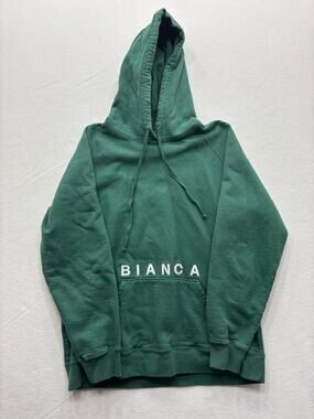 Bianca Chandon Men's XL Pullover Hoodie Green Spellout Logo Sweatshirt C6
